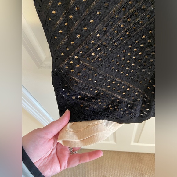 NWOT calvin klein womens size medium black mesh dress with nude underlay - Picture 6 of 6
